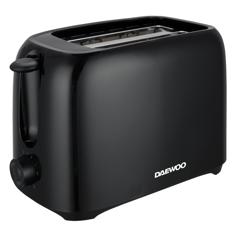 DAEWOO SDA1674 Plastic 2 Slice Toaster- Black Toasters Eurosonic Group Limited (AIS) Black Brand_Daewoo Collections_Toasters Daewoo Jan25 Product Type_2 Slice Toasters RobC Toaster Toaster2 slice Toasters