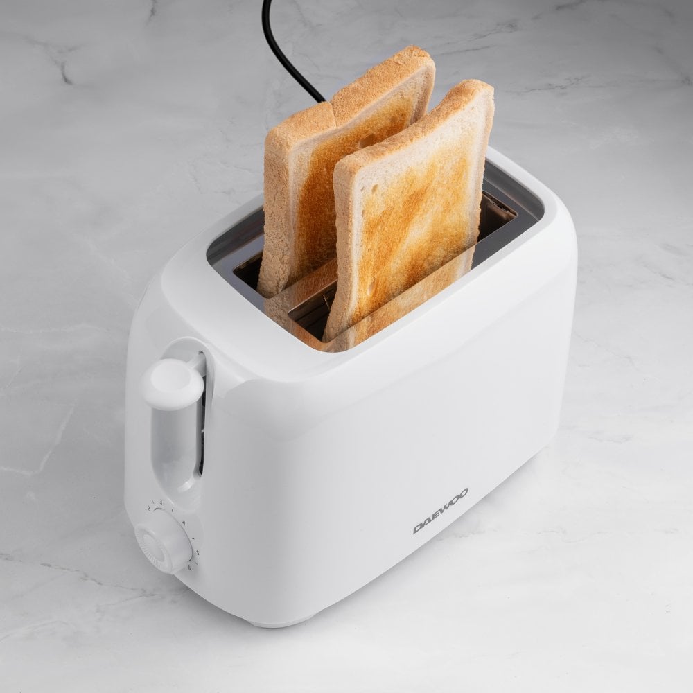 DAEWOO SDA2453GE Plastic 2 Slice Toaster - White Toasters Eurosonic Group Limited (AIS) Brand_Daewoo Collections_Toasters Daewoo Jan25 Product Type_2 Slice Toasters RobC Toaster Toaster2 slice Toasters white