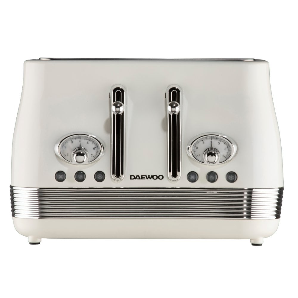 DAEWOO SDA2523 Baltimore 4 Slice Toaster - Buttermilk Toasters Eurosonic Group Limited (AIS) Brand_Daewoo Collections_Toasters Daewoo Jan25 Product Type_2 Slice Toasters Product Type_4 Slice Toasters Product Type_Sandwich Toasters RobC Toaster Toaster2 slice Toasters