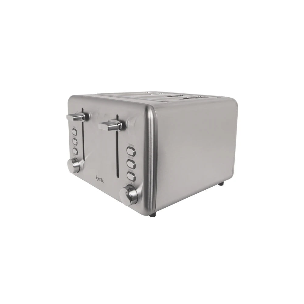 IGENIX IG3204 4 Slice Toaster Stainless Steel 4 Slice Toasters Bluestem Group Brand_Igenix CarlR Collections_Toasters Feb25 Igenix Kitchen Kitchen Appliances Kitchen Tools & Utensils Kitchenware Product Type_4 Slice Toasters Toaster Toasters