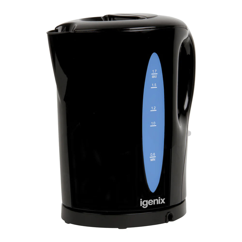 IGENIX IG7280 1.7L Electric Cordless Kettle - Stylish Black Fast-Boiling Kettle with Water Level Window | 2200W Electric Kettles Bluestem Group Brand_Igenix CarlR Collections_Kettles Electric Kettles Feb25 Igenix Kettle Kettles Kitchen Kitchen Appliances Kitchen Essential kitchen essentials