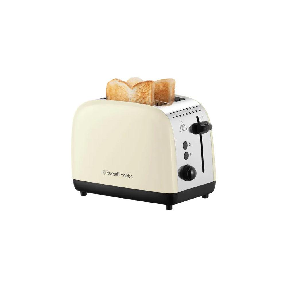 Russell Hobbs 26551 Long Slot 2 Slice Toaster (Cream) Toasters R K Wholesale Ltd (AIS) Brand_Russell Hobbs CarlR Collections_Toasters Dec24 Kitchen Appliances Product Type_2 Slice Toasters Russell Hobbs Toaster Toasters