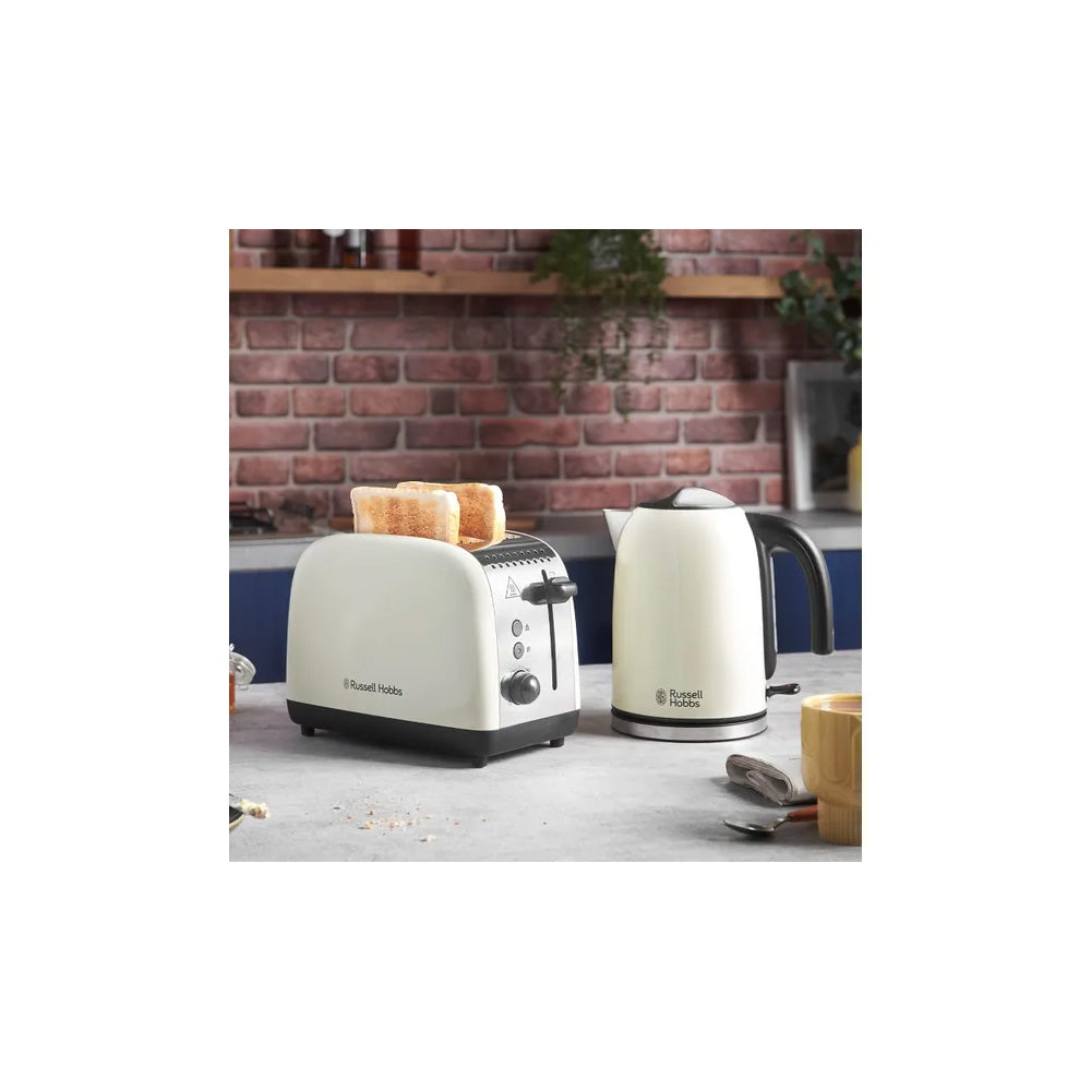 Russell Hobbs 26551 Long Slot 2 Slice Toaster (Cream)