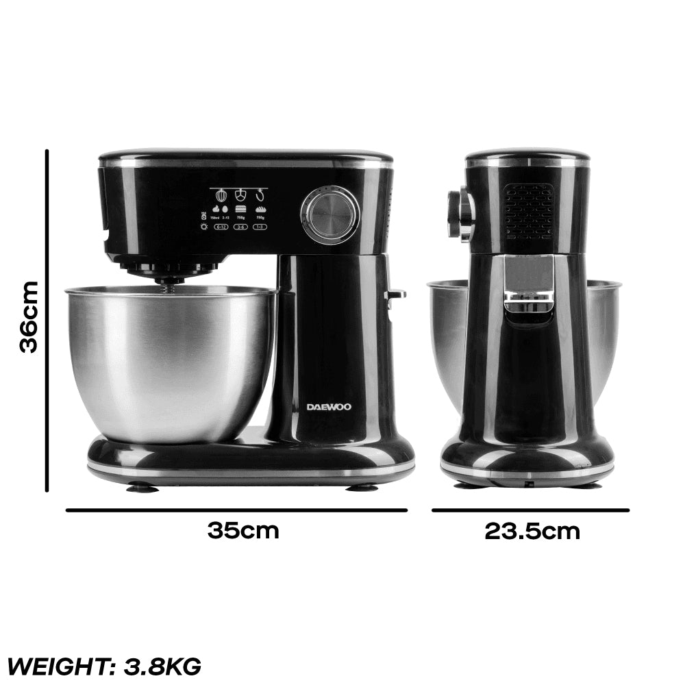 Daewoo Stand Mixer Black 1000W 5L - SDA2758 Mixing Bowls Eurosonic Group Limited (AIS) aug25 Baking Brand_Daewoo CarlR Collections_Baking cooking & baking Cooking Appliances Daewoo Kitchen Appliances Mixing Bowl Product Type_Mixing Bowls Product Type_Sundry Baking