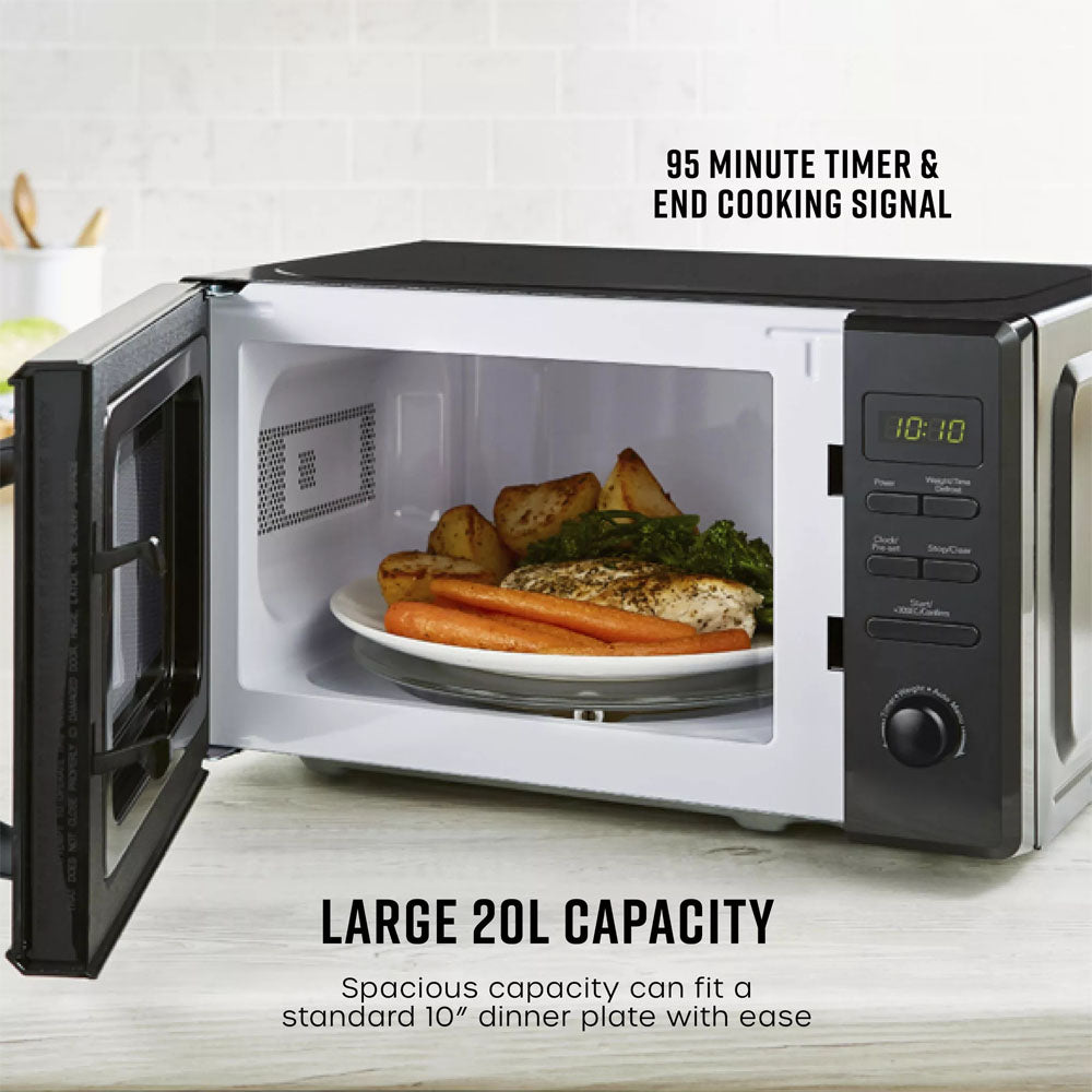 Swan Digital Microwave 20L 800W – Black - SM4421BLK Microwaves R K Wholesale Ltd (AIS) Brand_Swan CarlR Kitchen Appliances Microwave & Mini Ovens Microwaves Oct25 Product Type_Microwaves Swan