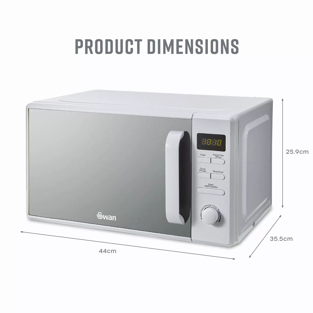 Swan Digital Microwave 20L 800W – White - SM4421WHT Microwaves R K Wholesale Ltd (AIS) Brand_Swan CarlR Collections_Cooking Appliances Cooking cooking & baking Cooking Appliances Microwave & Mini Ovens Microwaves Oct25 Product Type_Microwaves Save on Cooking Sundry Electric Cooking Swan