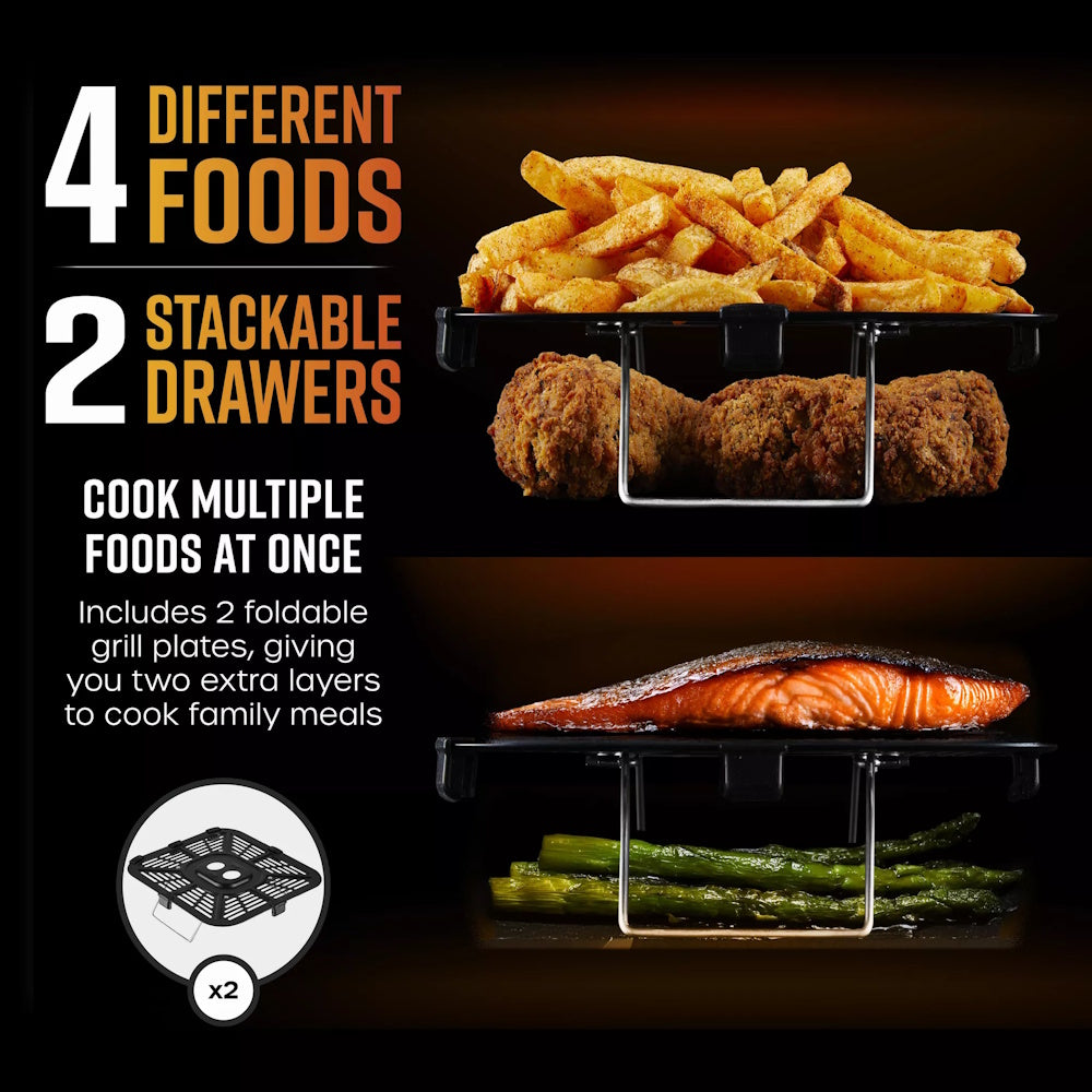 Swan Duo Layer Air Fryer 11L - SD10522BLK Air Fryers R K Wholesale Ltd (AIS) Brand_Swan CarlR Collections_Cooking Appliances Cooking cooking & baking Cooking Appliances Kitchen Kitchen Appliances Nov25 Product Type_Air Fryers Sundry Electric Cooking Swan