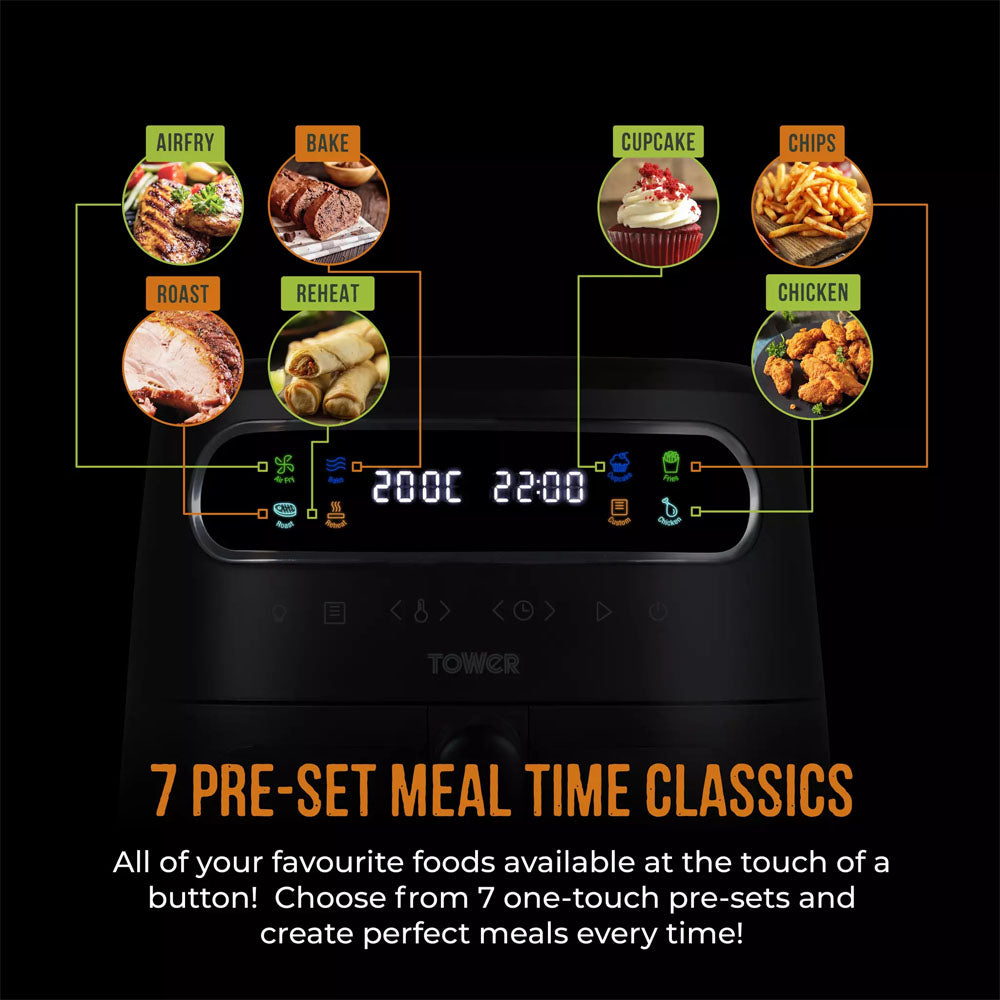 Tower Vortx 3L Digital Air Fryer - T17125 Air Fryers R K Wholesale Ltd (AIS) Brand_Tower CarlR Collections_Cooking Appliances Cooking cooking & baking Cooking Appliances Kitchen Appliances Oct25 Product Type_Air Fryers Save on Cooking Sundry Electric Cooking Tower