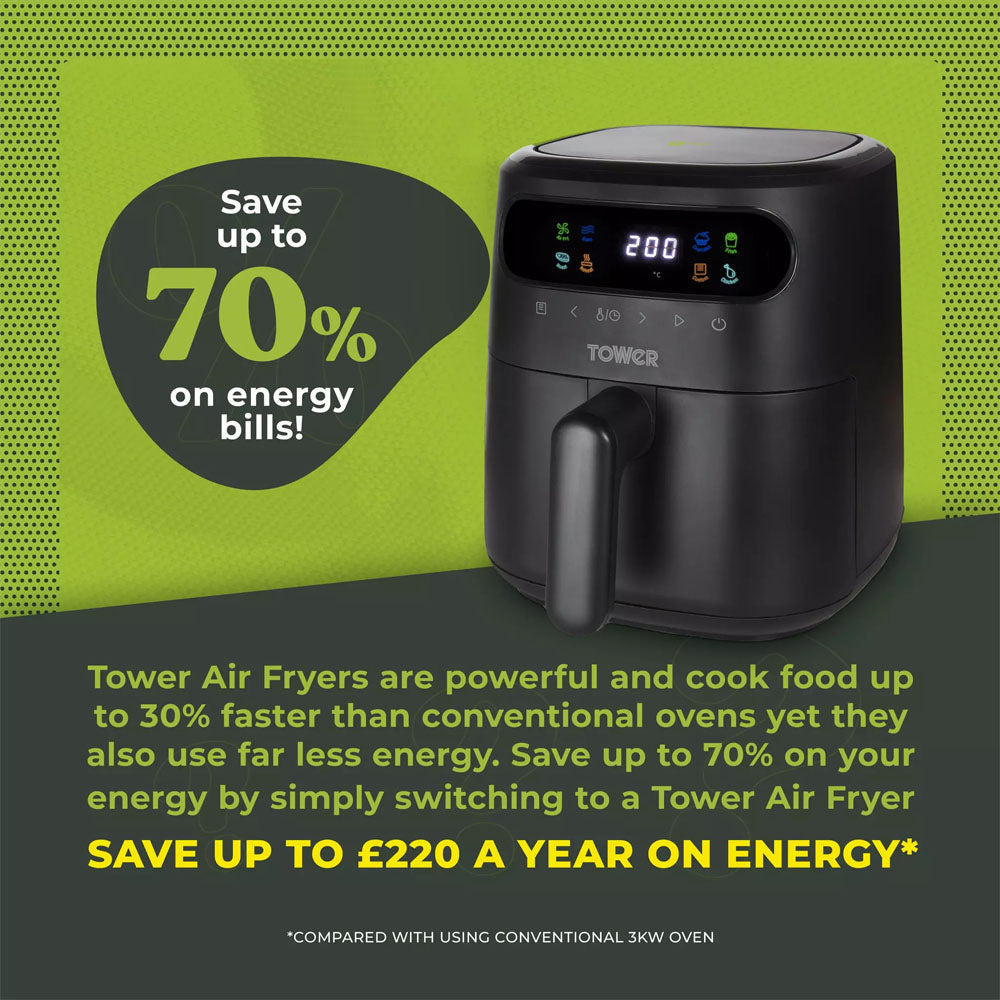 Tower Vortx 3L Digital Air Fryer - T17125 Air Fryers R K Wholesale Ltd (AIS) Brand_Tower CarlR Collections_Cooking Appliances Cooking cooking & baking Cooking Appliances Kitchen Appliances Oct25 Product Type_Air Fryers Save on Cooking Sundry Electric Cooking Tower