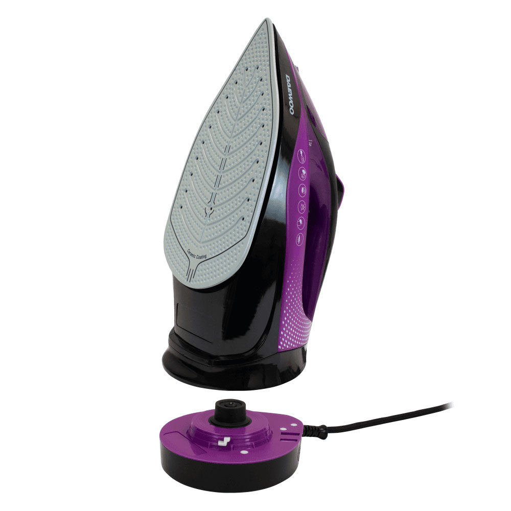 Daewoo Free Glide Cordless Steam Iron 2200W - SDA1592 Steam Irons Eurosonic Group Limited (AIS) Brand_Daewoo CarlR Collections_Irons Collections_Laundry Daewoo Ironing Irons Laundry Laundry Appliances Oct25 Product Type_Steam Irons Steam Iron