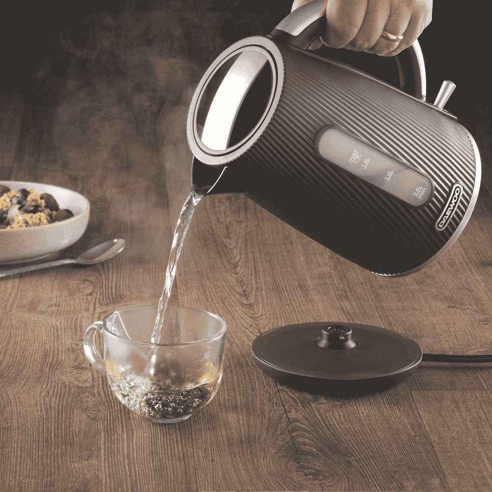Daewoo Cascade 1.7L Kettle – Black - SDA2773 Electric Kettles Eurosonic Group Limited (AIS) Brand_Daewoo CarlR Collections_Kettles Daewoo Electric Kettles Kettle Kettles Oct25 Product Type_Kettles