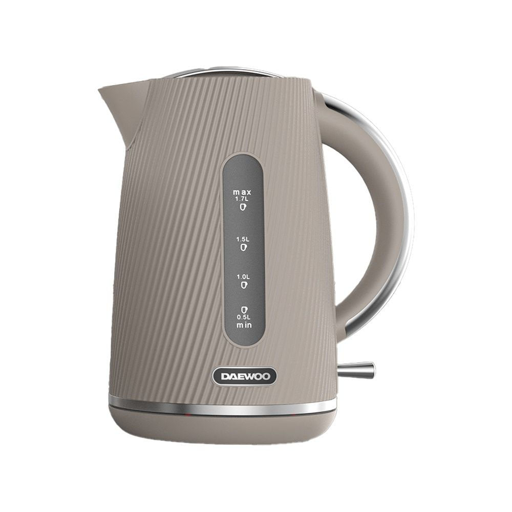 Daewoo Cascade 1.7L Kettle – Taupe - SDA22813 Electric Kettles Eurosonic Group Limited (AIS) Brand_Daewoo CarlR Collections_Kettles Daewoo Electric Kettles Kettle Kettles Kitchen Appliances Oct25 Product Type_Kettles