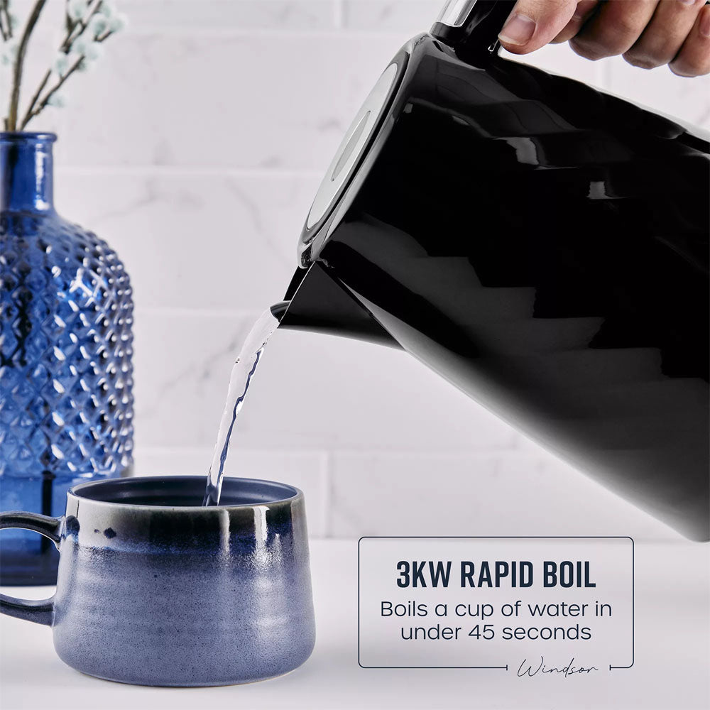 Swan Windsor Textured Kettle 1.7L – Black - SK14611BL Electric Kettles R K Wholesale Ltd (AIS) Brand_Swan CarlR Collections_Kettles Electric Kettles Kettle Kettles Kitchen Appliances Oct25 Product Type_Kettles Swan