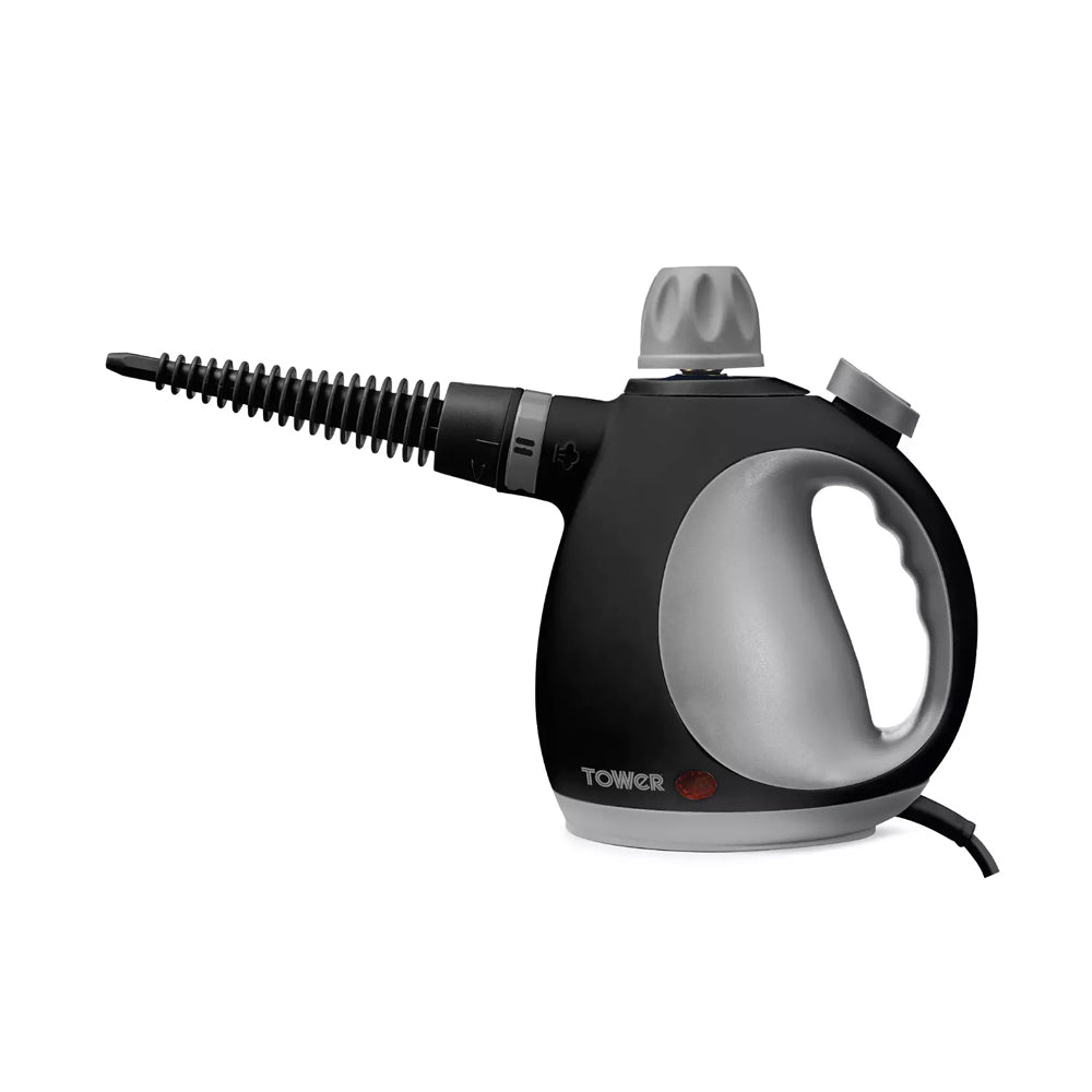 Tower Handheld Steam Cleaner – THS10 Silver - T134000PL Steam Cleaners RMS International Ltd aug25 CarlR Cleaning Cleaning Equipment Collections_Cleaning Equipment Home Household Cleaning Products Product Type_Electric Steamers Product Type_Steam Cleaners Product Type_Tower Fans Steamers Tower