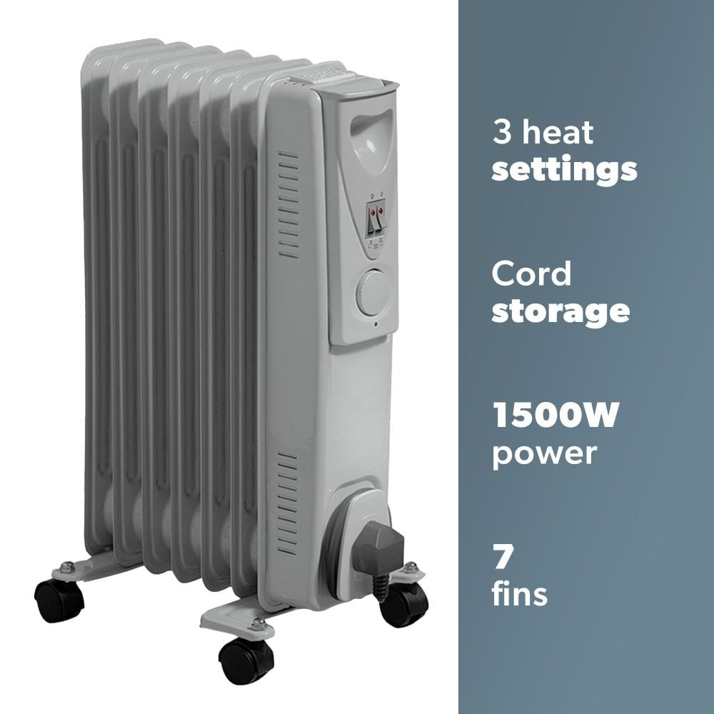 Daewoo Tall Oil-Filled Radiator 1500W - HEA1130 Radiators Eurosonic Group Limited (AIS) Brand_Daewoo CarlR Collections_Portable Heating Daewoo Heating Heating / Cooling Oct25 Portable Heating Product Type_Radiators Radiator Save on Heating