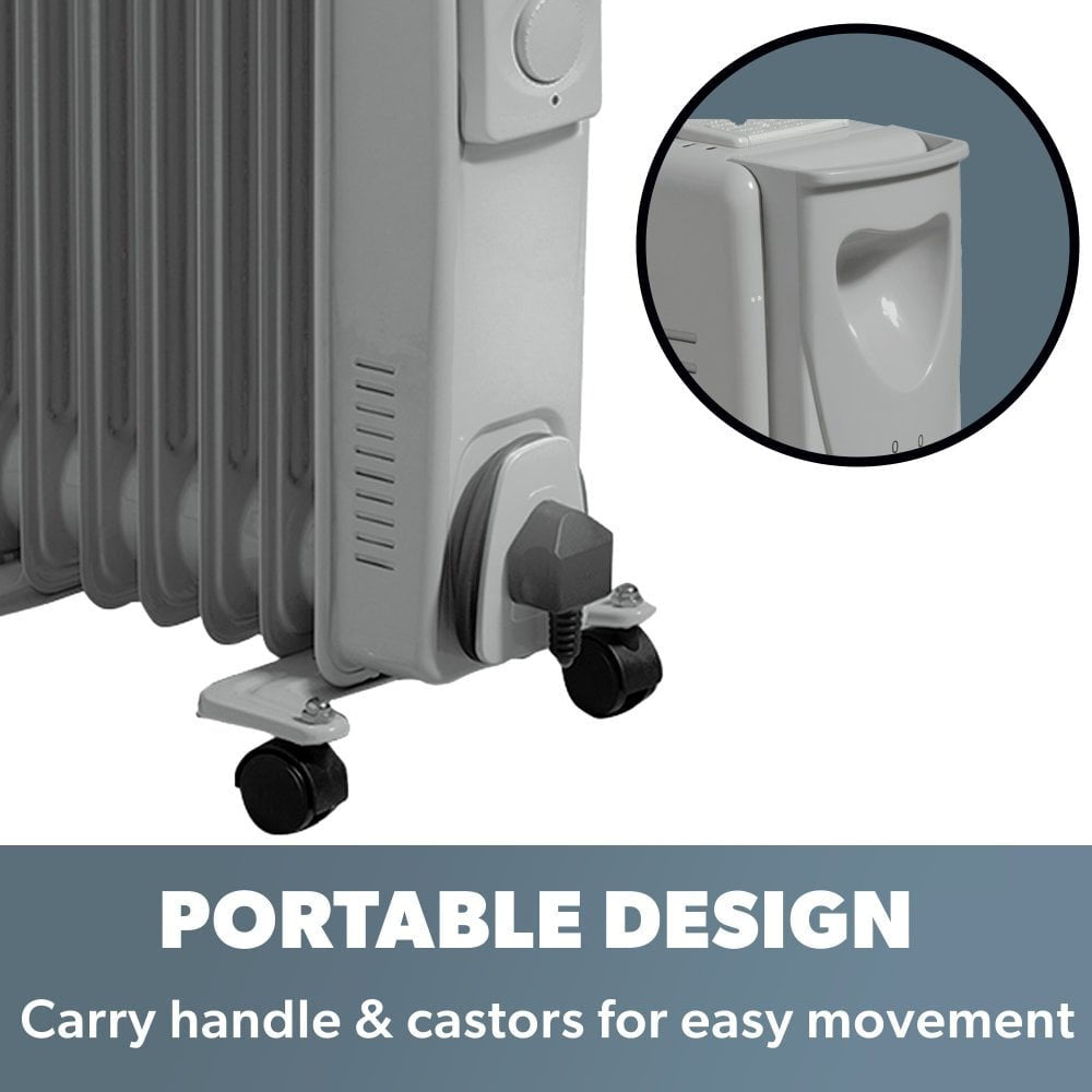 Daewoo Tall Oil-Filled Radiator 1500W - HEA1130 Radiators Eurosonic Group Limited (AIS) Brand_Daewoo CarlR Collections_Portable Heating Daewoo Heating Heating / Cooling Oct25 Portable Heating Product Type_Radiators Radiator Save on Heating