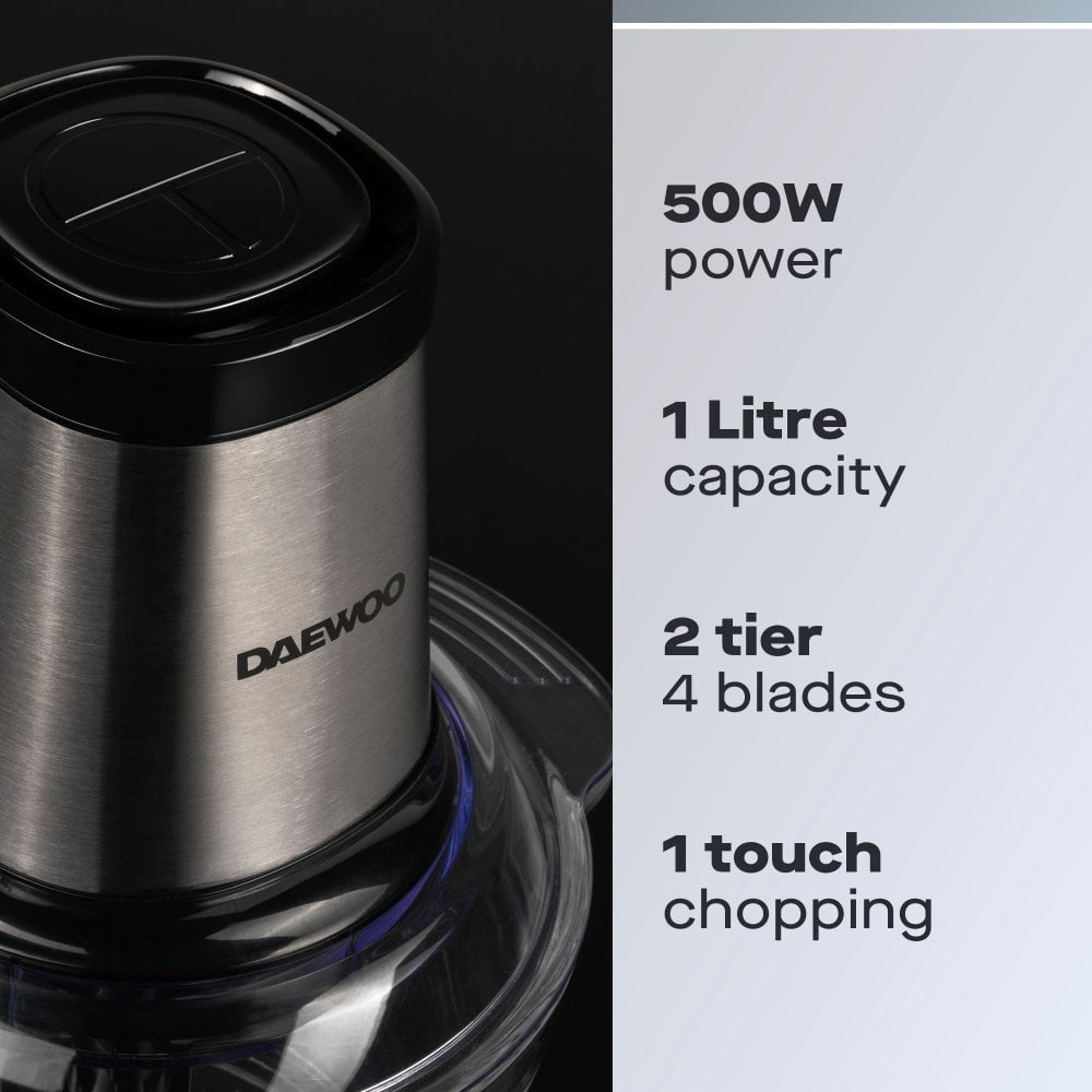 Daewoo Mini Chopper 500W - SDA2732 Slicers & Choppers Eurosonic Group Limited (AIS) Brand_Daewoo CarlR Collections_Slicers and Choppers Daewoo Kitchen Kitchen Appliances Kitchenware Mini Choppers Oct25 Product Type_Mini Choppers Product Type_Slicers & Choppers Slicers & Choppers