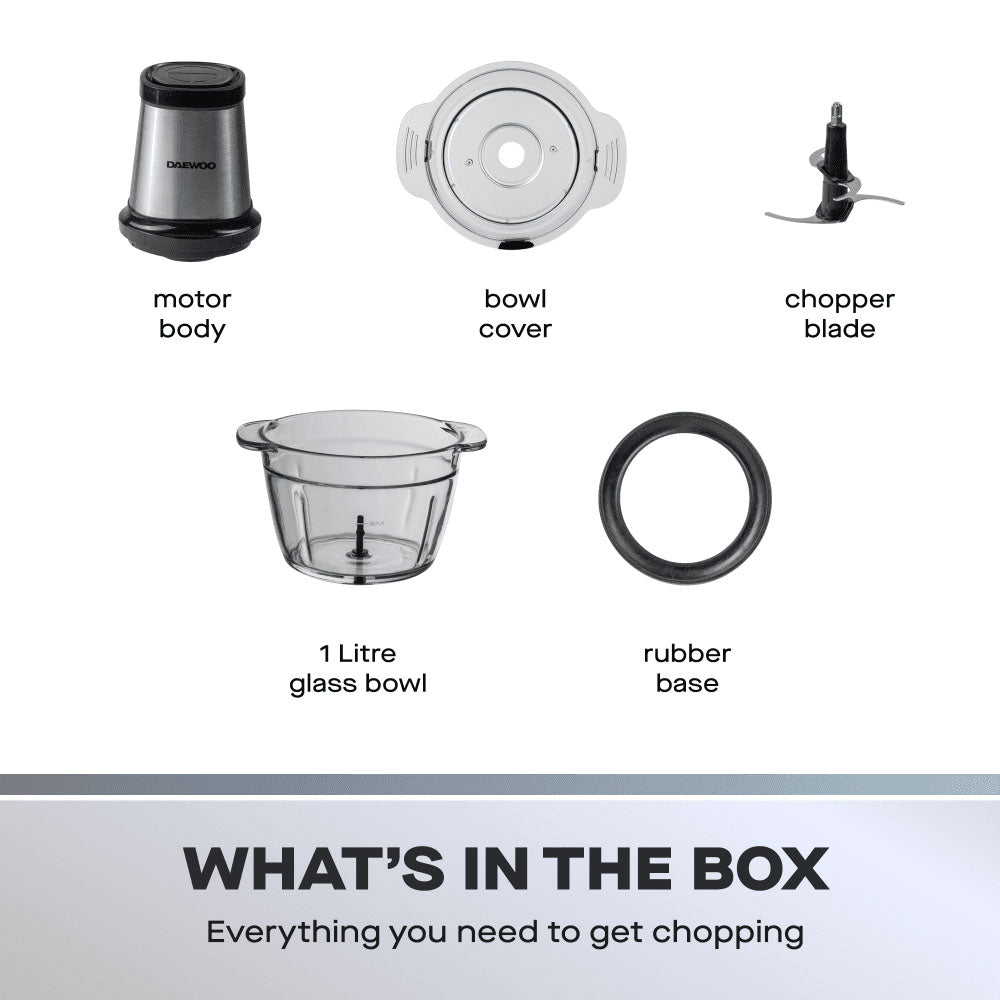 Daewoo Mini Chopper 500W - SDA2732 Slicers & Choppers Eurosonic Group Limited (AIS) Brand_Daewoo CarlR Collections_Slicers and Choppers Daewoo Kitchen Kitchen Appliances Kitchenware Mini Choppers Oct25 Product Type_Mini Choppers Product Type_Slicers & Choppers Slicers & Choppers