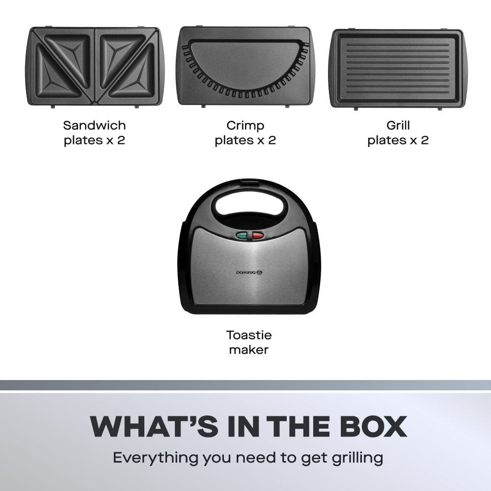 Daewoo 3-in-1 Sandwich/Panini Maker - SDA2759 Sandwich Toasters Eurosonic Group Limited (AIS) Brand_Daewoo CarlR Daewoo Kitchen Kitchen Appliances Kitchenware Oct25 Product Type_Sandwich Toasters Sandwich Makers