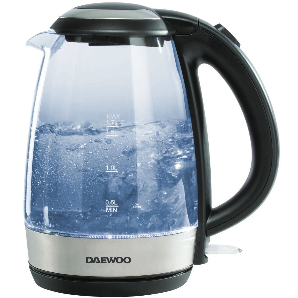 Daewoo Glass Kettle with LED 1.7L - SDA1669GE Electric Kettles Eurosonic Group Limited (AIS) Brand_Daewoo CarlR Collections_Kettles Daewoo Electric Kettles Kettle Kettles Kitchen Kitchen Appliances Kitchenware Nov25 Product Type_Kettles