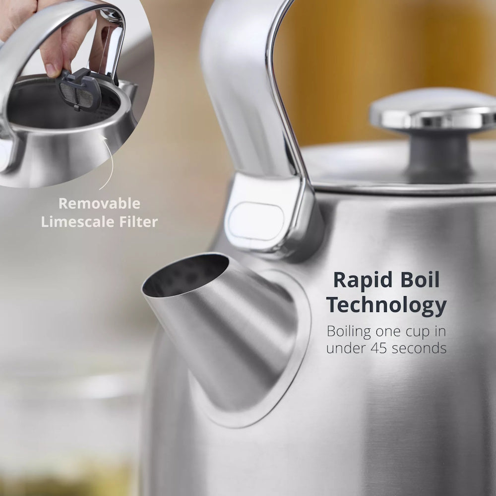 Swan Retro Revive Trad Kettle 1.7L – Stainless - SK14631SS Electric Kettles R K Wholesale Ltd (AIS) Brand_Swan CarlR Collections_Kettles Electric Kettles Kettle Kettles Kitchen Appliances Product Type_Kettles Swan Swan Retro