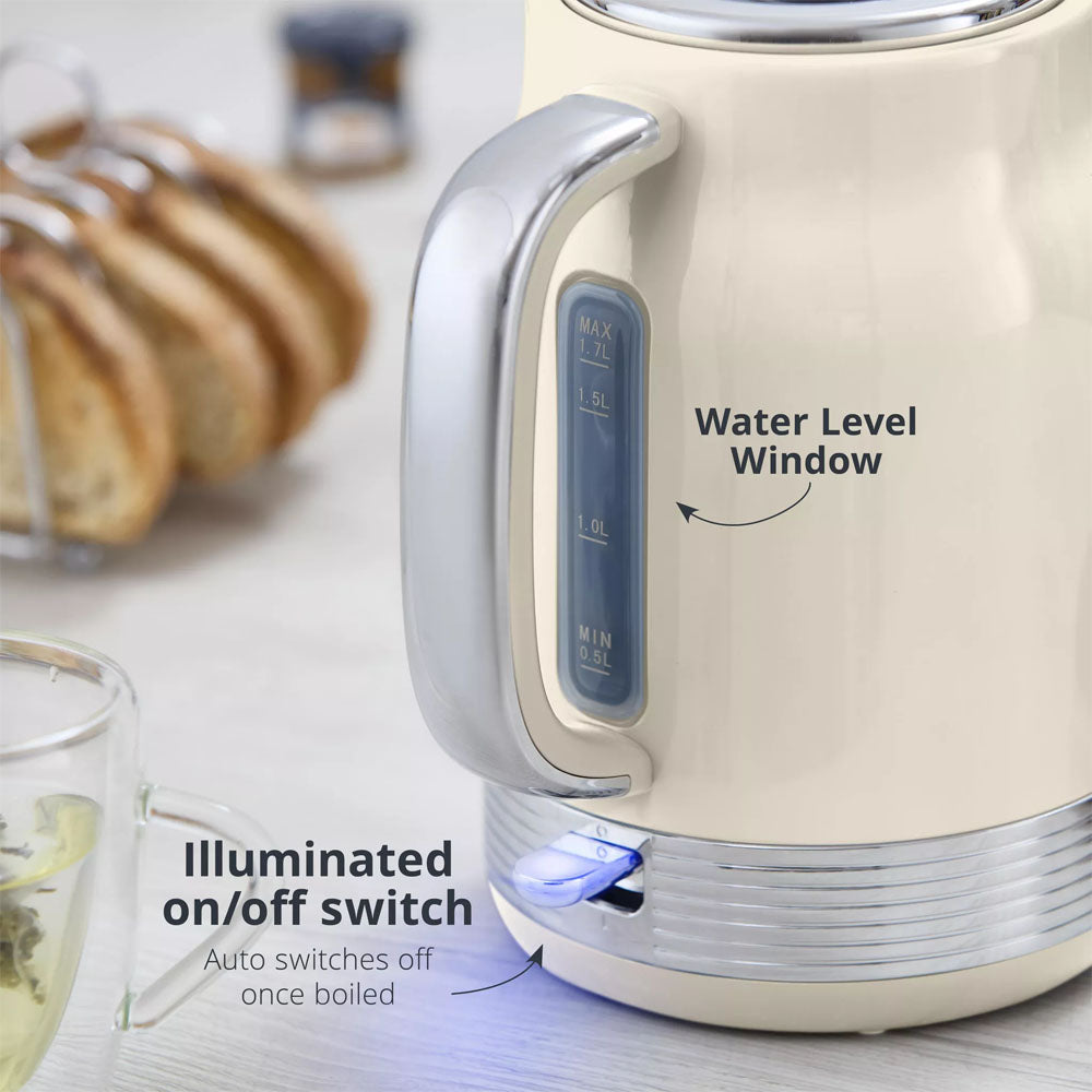 Swan Retro Revive Jug Kettle 1.7L – Cream - SK19025C Electric Kettles R K Wholesale Ltd (AIS) Brand_Swan CarlR Collections_Kettles Electric Kettles Kettle Kettles Kitchen Kitchen Appliances Kitchenware Oct25 Product Type_Kettles Swan Swan Retro