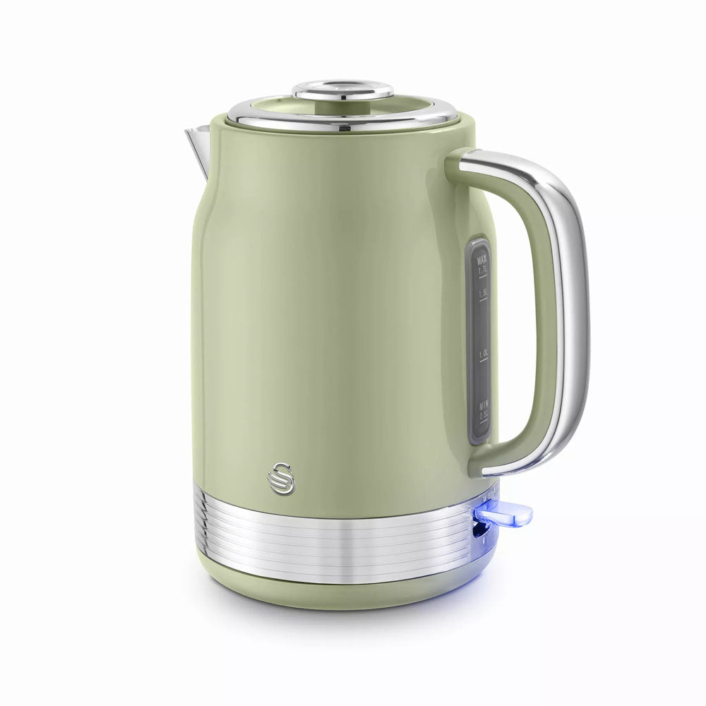 Swan Retro Revive Jug Kettle 1.7L – Green - SK19025GR Electric Kettles R K Wholesale Ltd (AIS) Brand_Swan CarlR Collections_Kettles Electric Kettles Kettle Kettles Kitchen Kitchen Appliances Kitchenware Oct25 Product Type_Kettles Swan Swan Retro