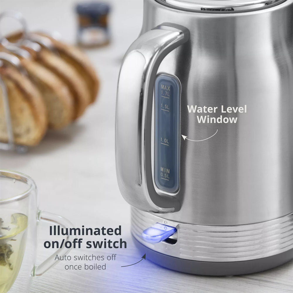 Swan Retro Revive Jug Kettle 1.7L – Stainless Steel - SK19025SS Electric Kettles R K Wholesale Ltd (AIS) Brand_Swan CarlR Collections_Kettles Electric Kettles Kettle Kettles Oct25 Product Type_Kettles Swan Swan Retro