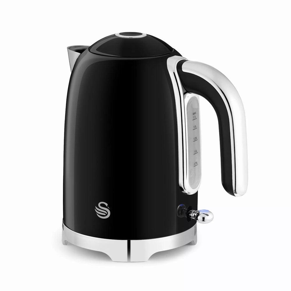 Swan Solace Jug Kettle 1.7L – Black - SK19026BL Electric Kettles R K Wholesale Ltd (AIS) Brand_Swan CarlR Collections_Kettles Electric Kettles Kettle Kettles Kitchen Kitchen Appliances Kitchenware Oct25 Product Type_Kettles Swan