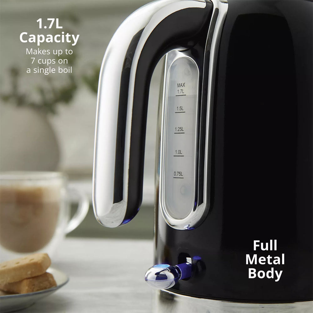 Swan Solace Jug Kettle 1.7L – Black - SK19026BL Electric Kettles R K Wholesale Ltd (AIS) Brand_Swan CarlR Collections_Kettles Electric Kettles Kettle Kettles Kitchen Kitchen Appliances Kitchenware Oct25 Product Type_Kettles Swan