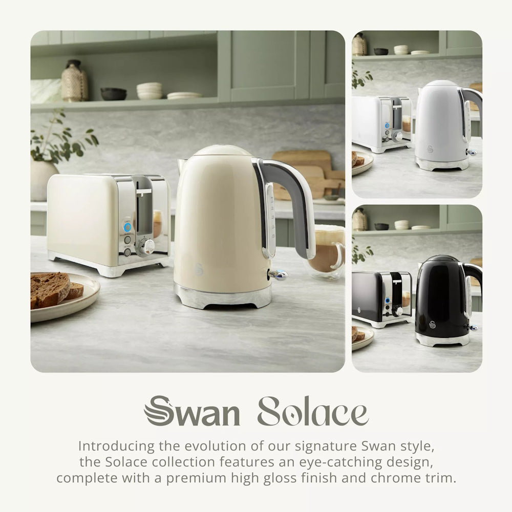 Swan Solace Jug Kettle 1.7L – Cream - SK19026CR Electric Kettles R K Wholesale Ltd (AIS) Brand_Swan CarlR Collections_Kettles Electric Kettles Kettle Kettles Kitchen Appliances Nov25 Product Type_Kettles Swan