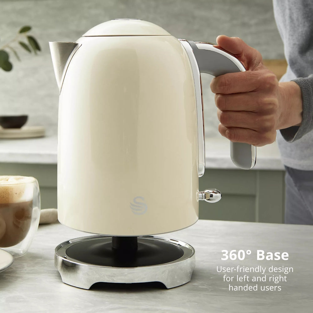 Swan Solace Jug Kettle 1.7L – Cream - SK19026CR Electric Kettles R K Wholesale Ltd (AIS) Brand_Swan CarlR Collections_Kettles Electric Kettles Kettle Kettles Kitchen Appliances Nov25 Product Type_Kettles Swan