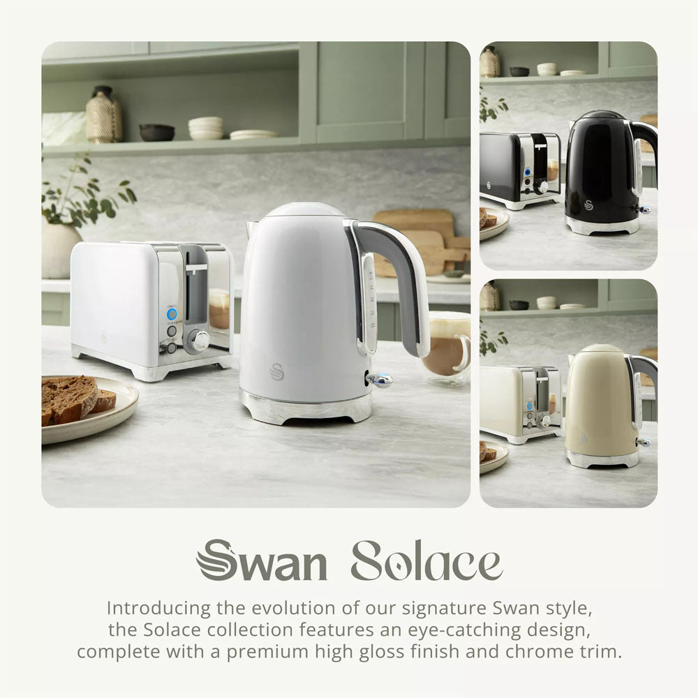 Swan Solace Jug Kettle 1.7L – White - SK19026WH Electric Kettles R K Wholesale Ltd (AIS) Brand_Swan CarlR Collections_Kettles Electric Kettles Kettle Kettles Kitchen Kitchen Appliances Kitchenware Oct25 Product Type_Kettles Swan