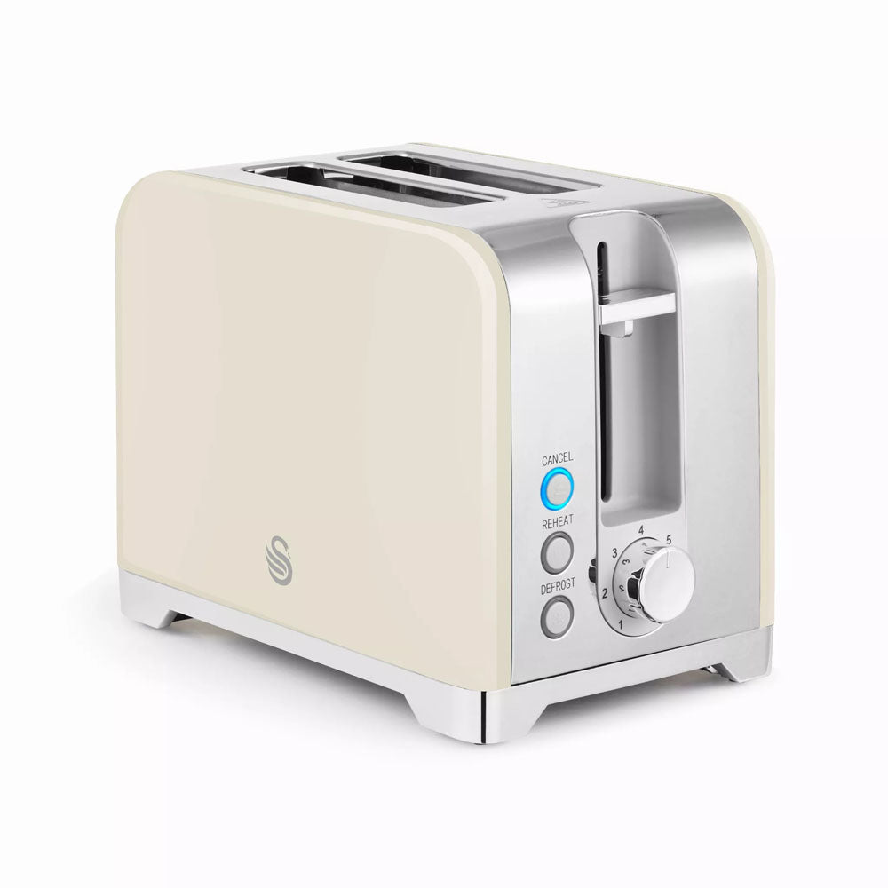 Swan Solace 2 Slice Toaster – Cream - ST19031CR Toasters R K Wholesale Ltd (AIS) Brand_Swan CarlR Collections_Toasters Kitchen Appliances Oct25 Product Type_2 Slice Toasters Swan Toaster Toasters
