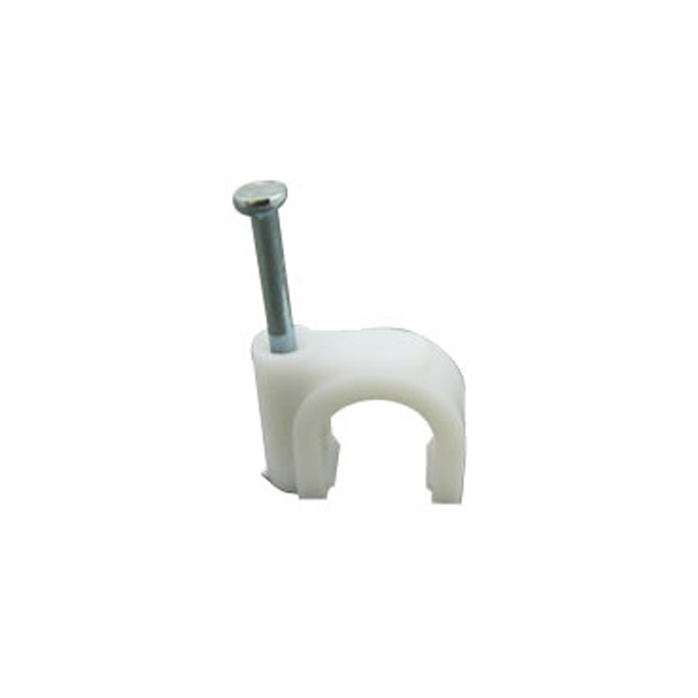 Olympic Fixings 075-161-130 Cable Clip Round White 6.0mm - Sold Individually