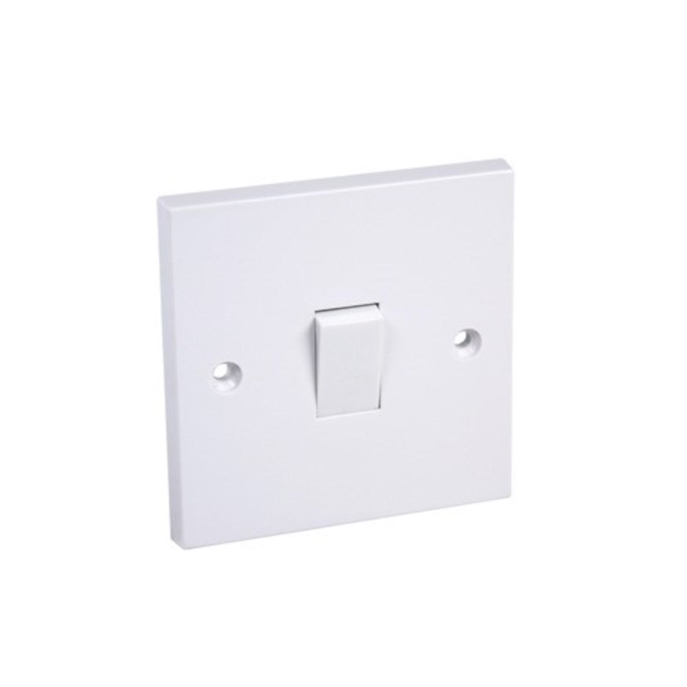 Plate Switch CEDS11 White 1 Gang 1 Way 10amp