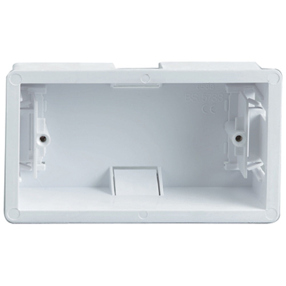 Electrovision E341DG Dry Lining Box 2 gang 35mm Electrical Fittings Electrovision Ltd Collections_Sockets Drywall Electrovision Jan25 Product Type_Indoor Sockets RobC Single Socket Socket Sockets