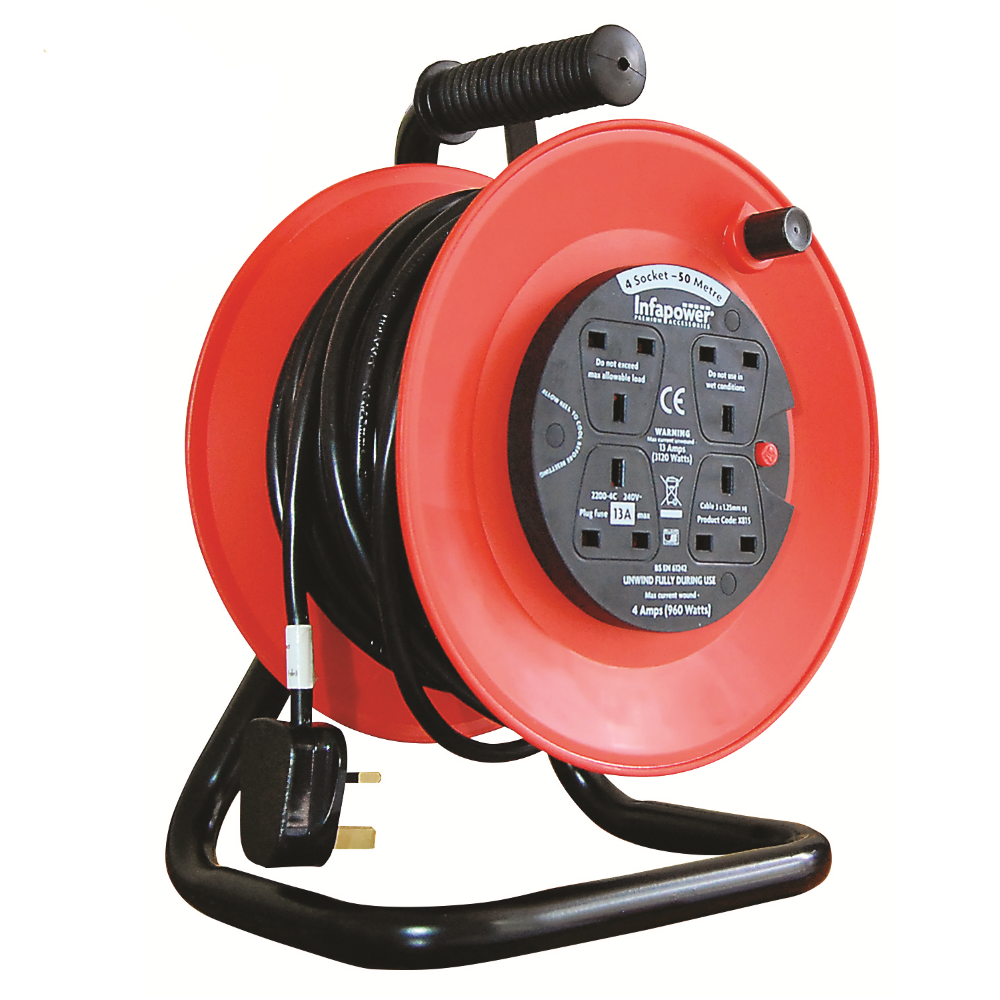 Infapower X815 Cable Reel 50mtr Extension Leads & Reels INFAPOWER Brand_Infapower Collections_Extension Leads / Reels Electrical Accessories Extension Leads & Reels free delivery Google Product Infapower Product Type_Extension Leads & Reels