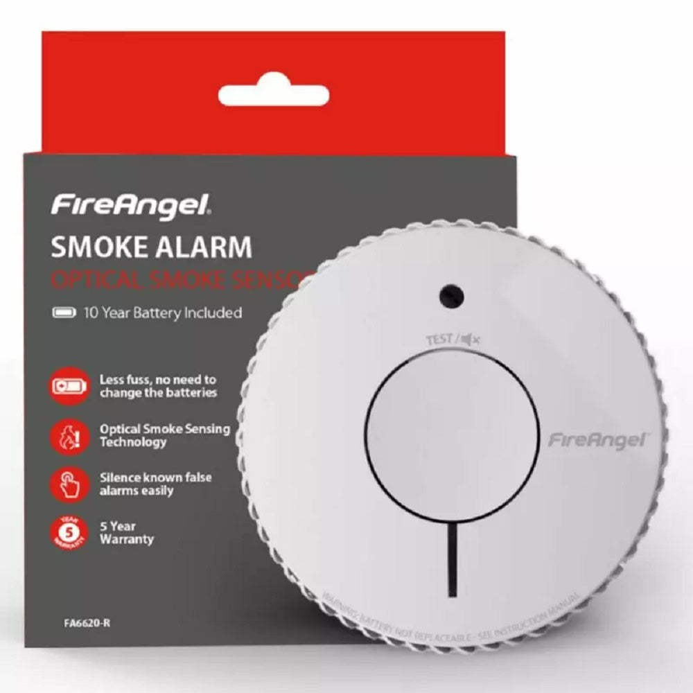 FireAngel FA6620-R 10 Year Optical Smoke Alarm Sensor Smoke Alarms Fire Angel Safety Technology Ltd Brand_FireAngel Collections_Smoke & CO Detectors FireAngel Jan25 Product Type_Smoke / CO Alarms Product Type_Smoke Alarms RobC SMOKE Smoke & CO Detectors