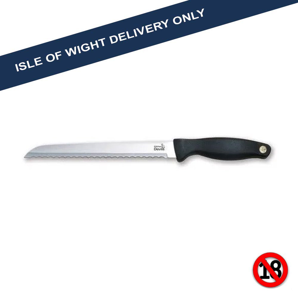 ** Kitchen Devil's 1002762 Bread Knife - Professional 13" Scalloped Edge Knife Knives Fiskars UK Ltd age restricted Brand_Fiskars CarlR Collections_Kitchen Knives Collections_Scrapers / Knives Fiskars iowonly Jan25 Kitchen Knives Knives Product Type_Knives Product Type_Single Kitchen Knives Restricted Scrapers & Knives