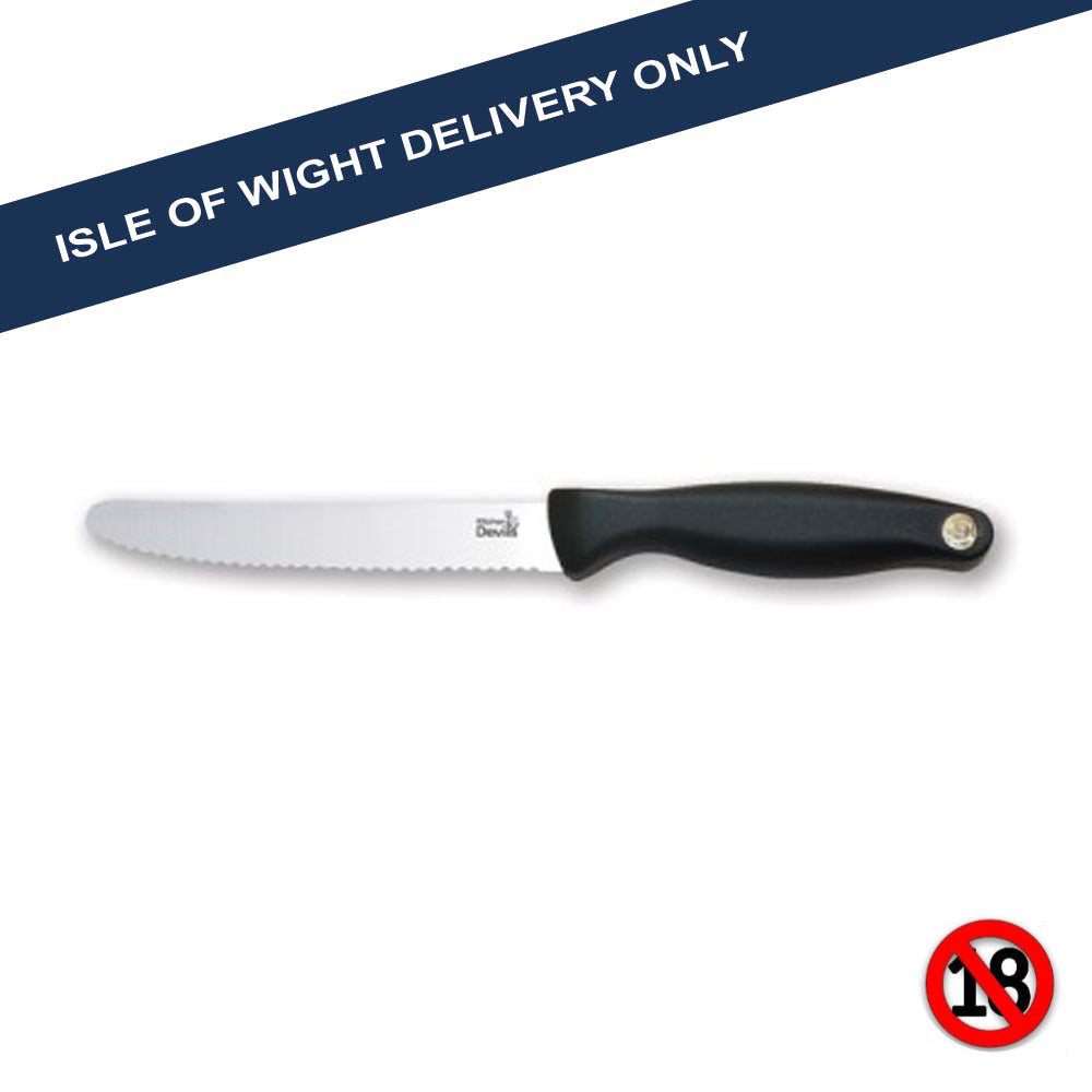 ** Kitchen Devils 1000775 Tomato Knife Knives Fiskars UK Ltd age restricted Brand_Fiskars CarlR Collections_Kitchen Knives Fiskars iowonly Jan25 Kitchen Knives Knives Product Type_Knives Product Type_Single Kitchen Knives Restricted