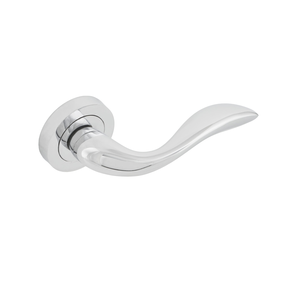 Eclipse 63104 Celia Lever on Round Rose PCP - Premium Door Handle from Eclipse - Just $13.99! Shop now at W Hurst & Son (IW) Ltd