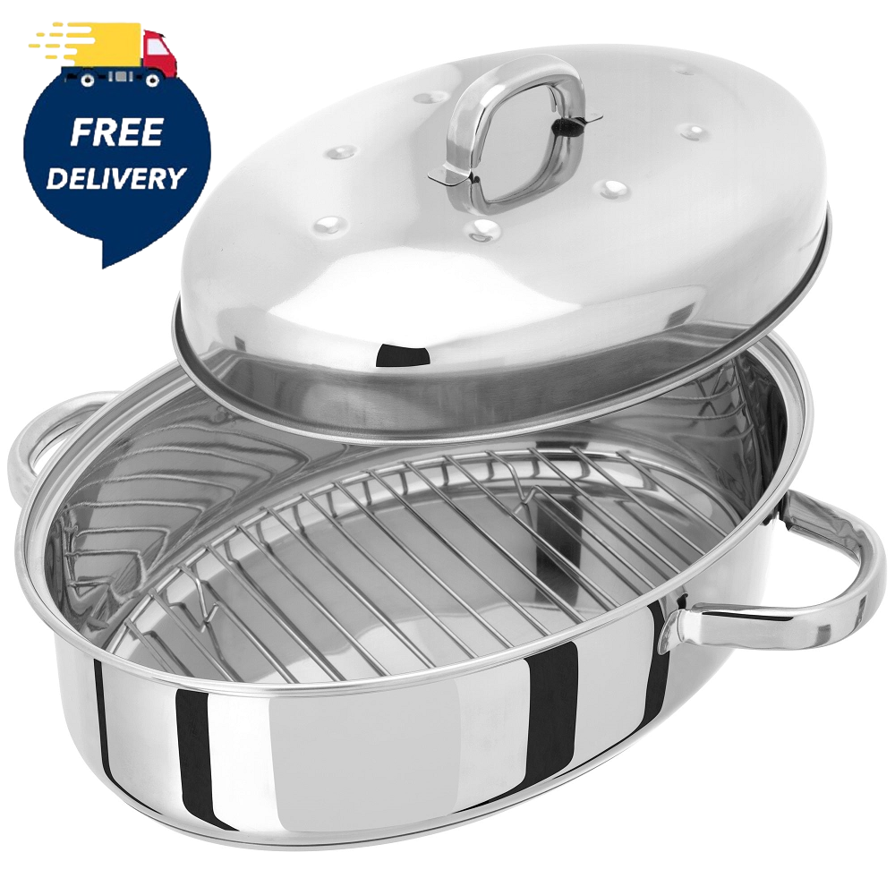 Judge TC182 Kitchen Essentials Oval Roaster 32cm Domed Lid & Thermic Base - Premium Roasting Pans & Racks from Horwood - Just $59.99! Shop now at W Hurst & Son (IW) Ltd