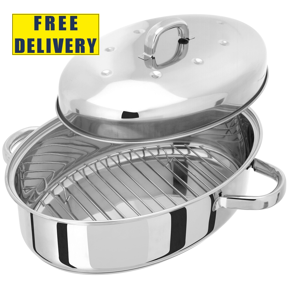 Judge TC182 Kitchen Essentials Oval Roaster 32cm Domed Lid & Thermic Base