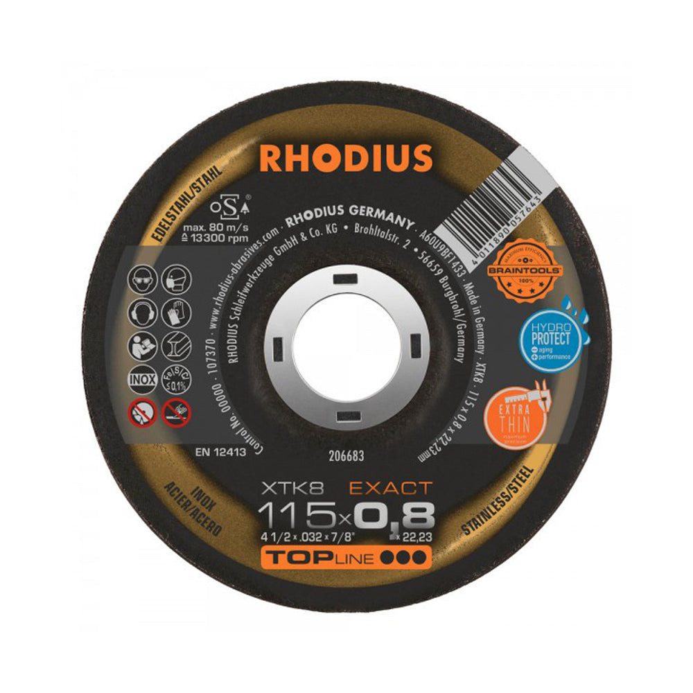 RHODIUS RDSXTK8115 Extra Thin Disc Deep Centre 115 X 0.8 X 22 23 Sanding Disc