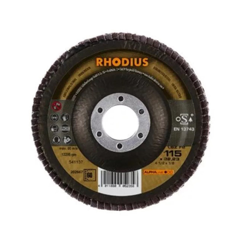 Rhodius RDS208531-1 Lsz-f2 115 X 22.23mm 60 Grit Flap Disc Sanding Disc Brian Hyde Ltd (NMBS) CarlR Collections_Sanding MAR25 Product Type_Sanding Rhodius Sanding Sanding Disc