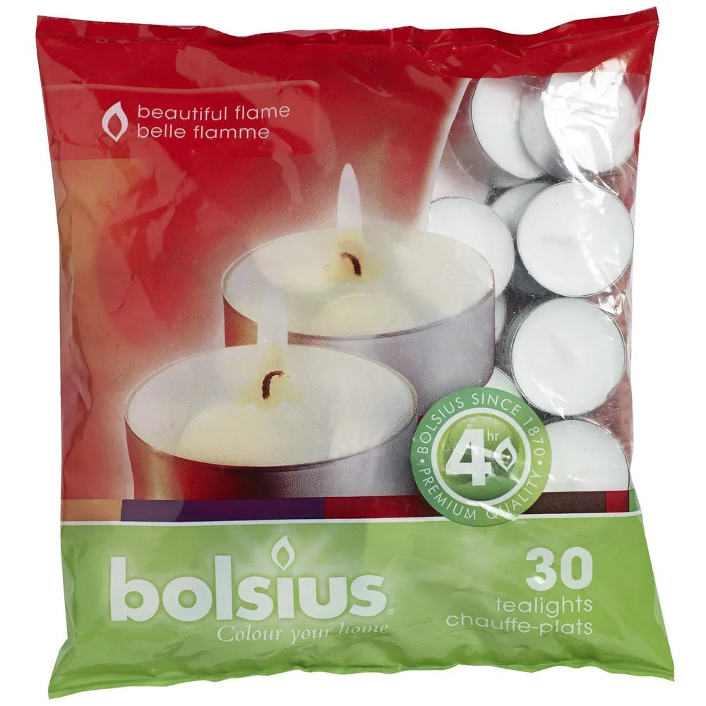 Bolsius CN5210 4Hour Tealights Pkt30 - Premium Candles from Bolsius - Just $4.50! Shop now at W Hurst & Son (IW) Ltd