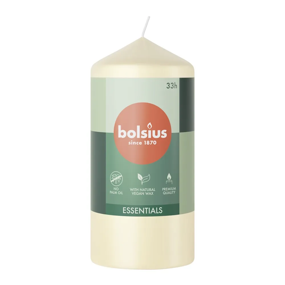 Bolsius CN6615 Essentials Pillar Candle - 120x58mm - Soft Pearl - Premium Candles from Bolsius - Just $2.75! Shop now at W Hurst & Son (IW) Ltd