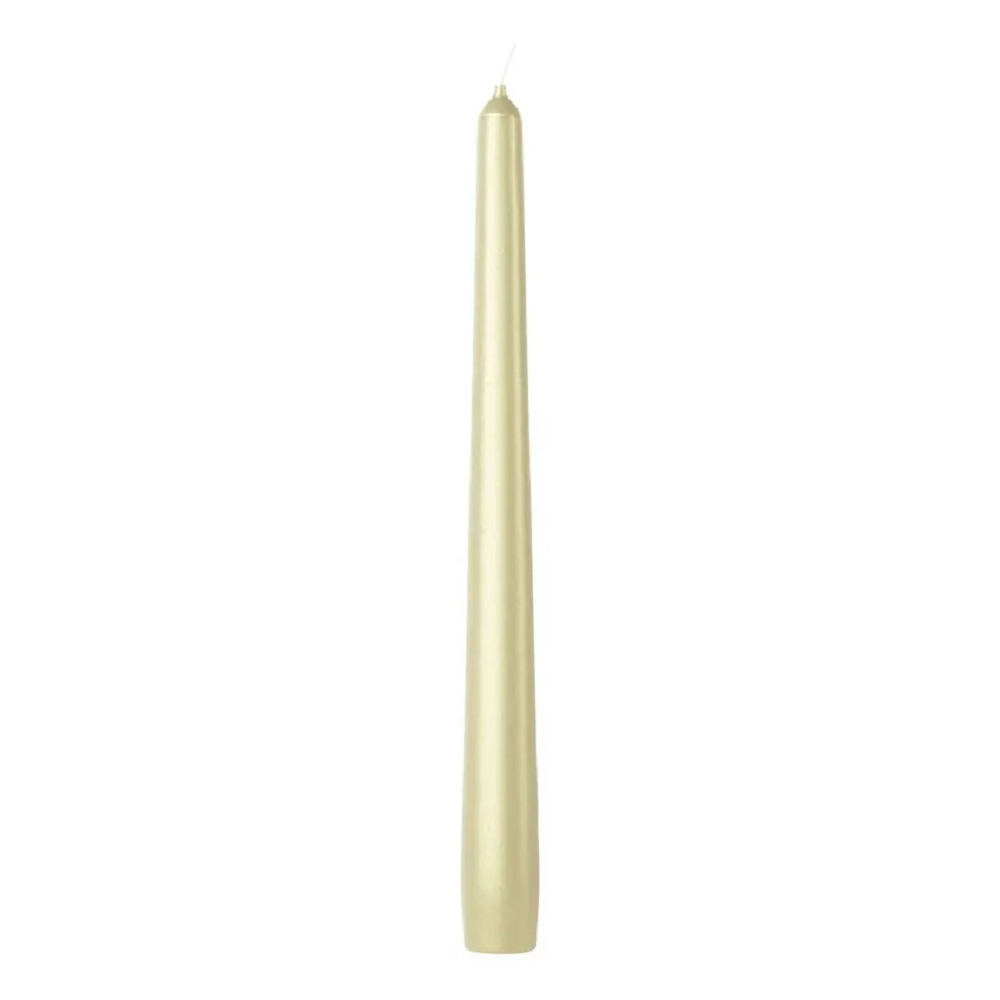 Bolsius CN6663 Essentials Taper Candles Box of 4 -245x24mm - Metallic White Silver - Premium Candles from Bolsius - Just $5.50! Shop now at W Hurst & Son (IW) Ltd