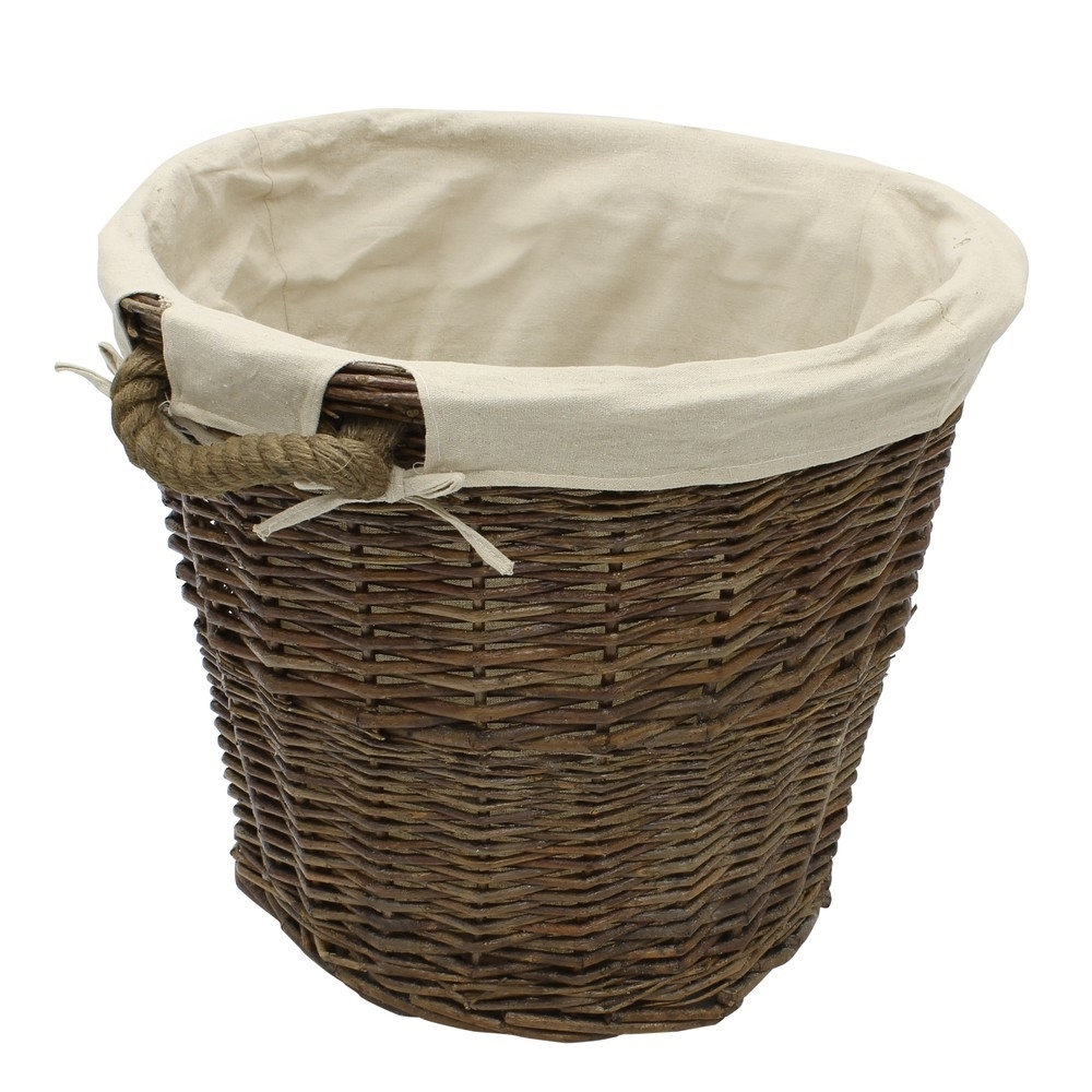 JVL 16-312   Medium Lined Log Basket With Handles
